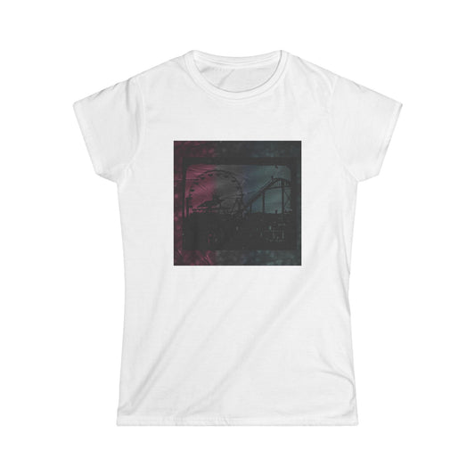 Women's Graphic Tee with Rollercoaster Design