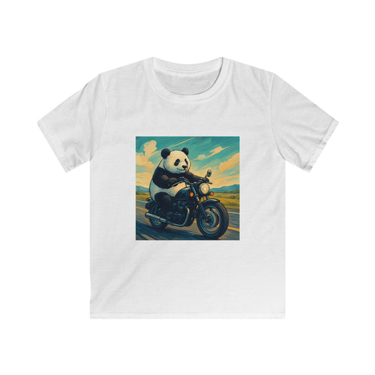 Kids Motorcycle Panda Tee, Cute Kids T-Shirt, Fun Animal Graphic Tee, Birthday Gift, Casual Wear, Summer Style