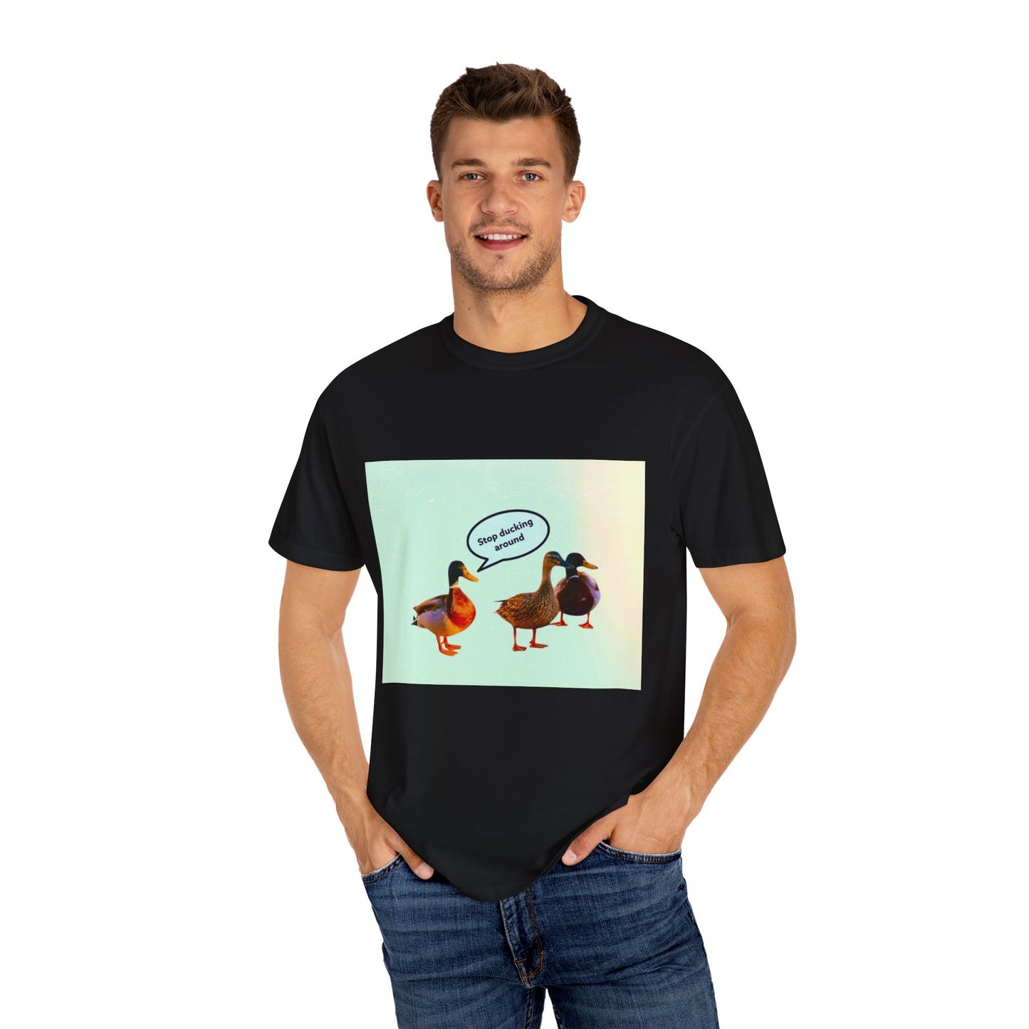 Quirky Duck Conversation T-shirt, Fun Graphic Tee