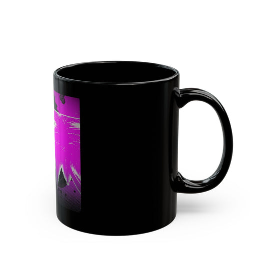 Vibrant Vibe Coffee Mug | Black Mug, Gift for Her, Coffee Lover, Artistic Mug, Home Decor, Unique Present, Summer Vibes