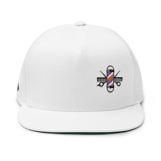 Stylish Embroidered Flat Bill Cap for Trendsetters, Adjustable Snapback