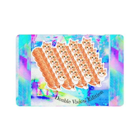 Trendy Pet Food Mat - Double Vision Edition | Stylish Cat Feeding Mat | Unique Home Decor | Cat Lovers Gift | Colorful Pet Accessory