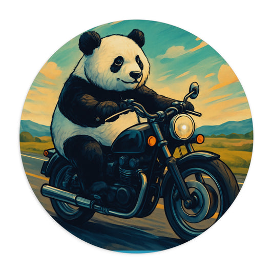 Panda Rider Mouse Pad - Fun Desk Accessory, Gifts for Gamers, Cute Office Decor, Animal Lover Gift, Unique Workstation Item
