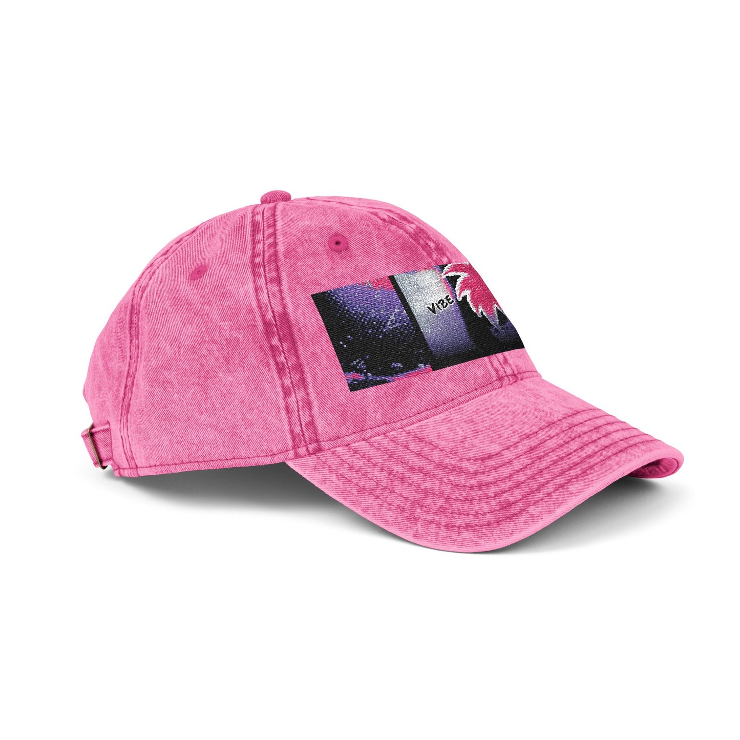 Vintage Embroidered Cap with 'VIBE' Design