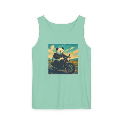 Panda Motorcycle  Tank Top, Summer Style, Gift for Animal Lovers, Trendy Casual Wear, Beach Days, Eco-Friendly Fashion