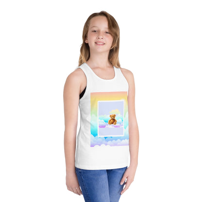 Whimsical Kid's Jersey Tank Top with Bear Design, Summer Wear, Playtime Apparel, Gift for Kids, Cute Kids Clothing