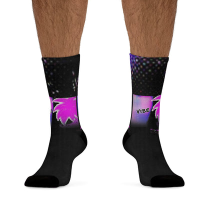 Vibrant Vibe Socks, Recycled Poly Socks for Eco-Friendly Fashion, Gift for Her, Trendy Streetwear Accessory, Festival Apparel