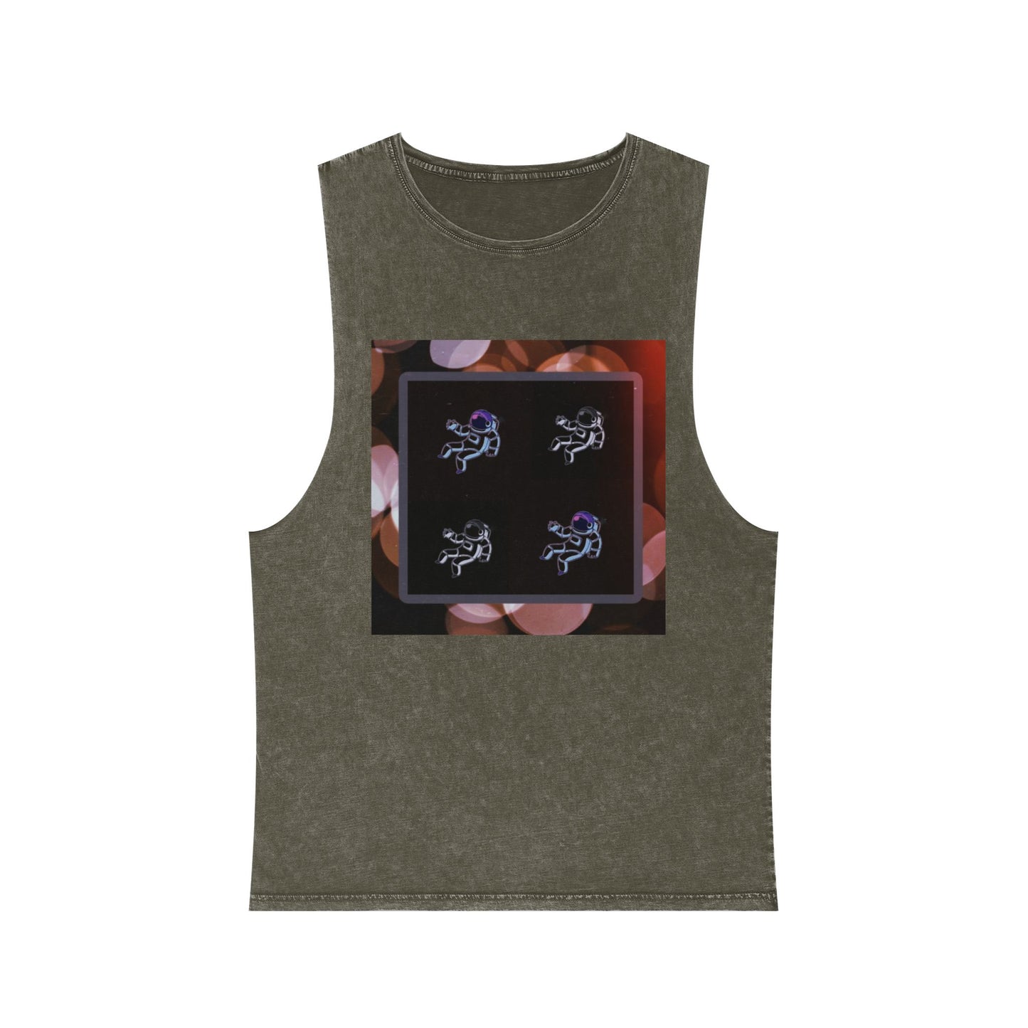 Stonewash Tank Top with Space Exploration Design