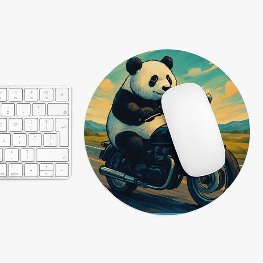 Panda Rider Mouse Pad - Fun Desk Accessory, Gifts for Gamers, Cute Office Decor, Animal Lover Gift, Unique Workstation Item