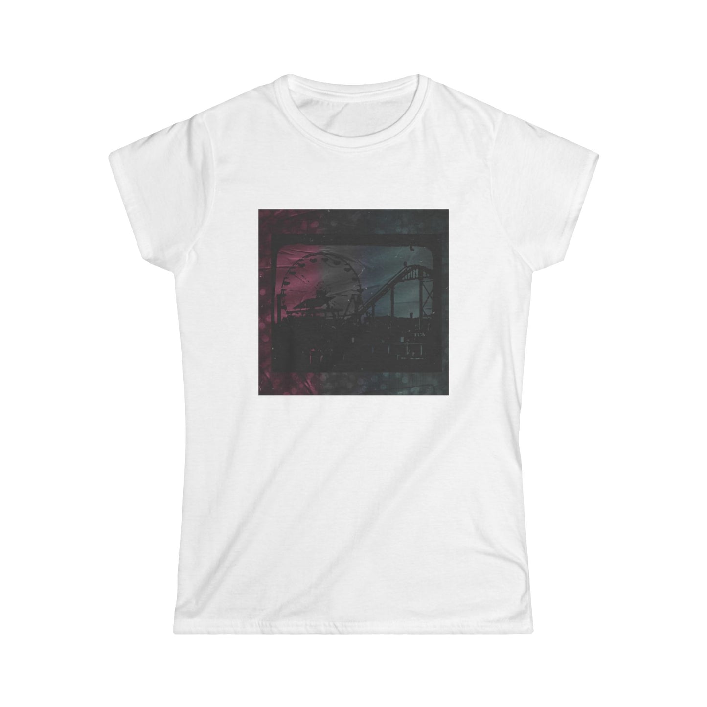 Women's Graphic Tee with Rollercoaster Design