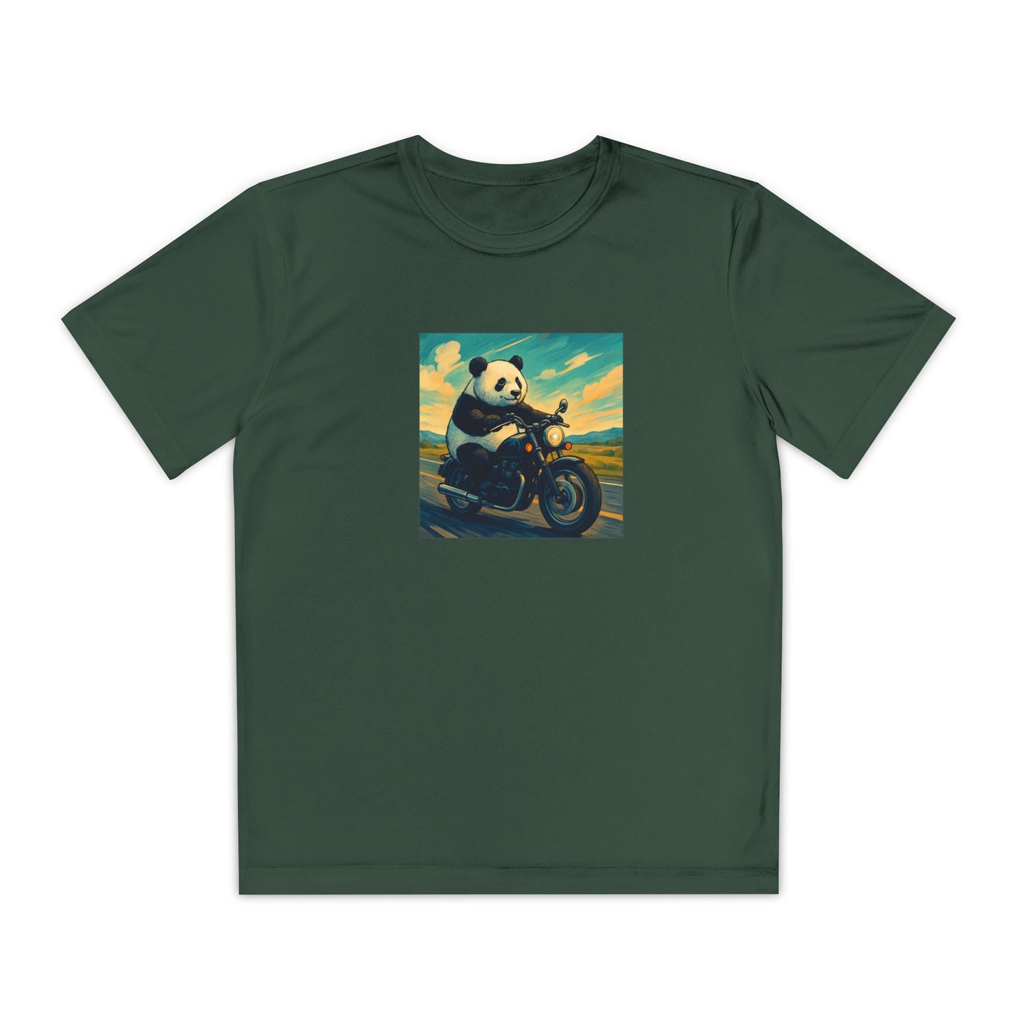 Panda Motorcycle Youth Tee | Fun Kids T-Shirt, Biker Vibes, Adventure Shirt, Gift for Young Riders, Trendy Casual Wear