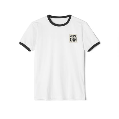 Unisex Rock On Ringer T-Shirt, Graphic Tee, Casual Wear, Music Lover Gift, Festival Apparel, Everyday Comfort