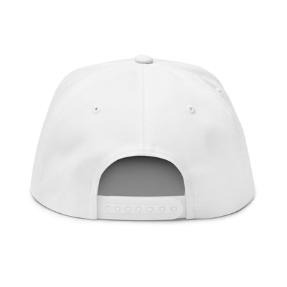 Stylish Embroidered Flat Bill Cap for Trendsetters, Adjustable Snapback