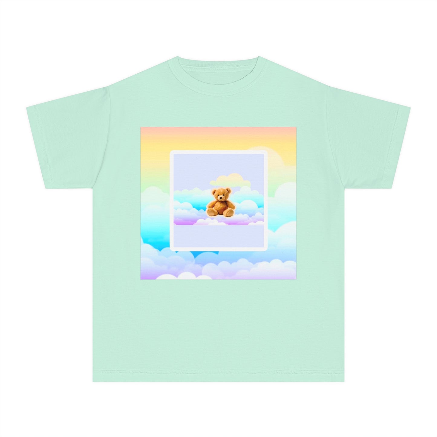 Cute Teddy Bear Youth Midweight Tee, Kids T-Shirt, Summer Style, Birthday Gift, Graphic Tee, Fun Casual Wear, Cloud Design