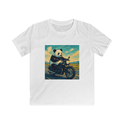 Kids Motorcycle Panda Tee, Cute Kids T-Shirt, Fun Animal Graphic Tee, Birthday Gift, Casual Wear, Summer Style