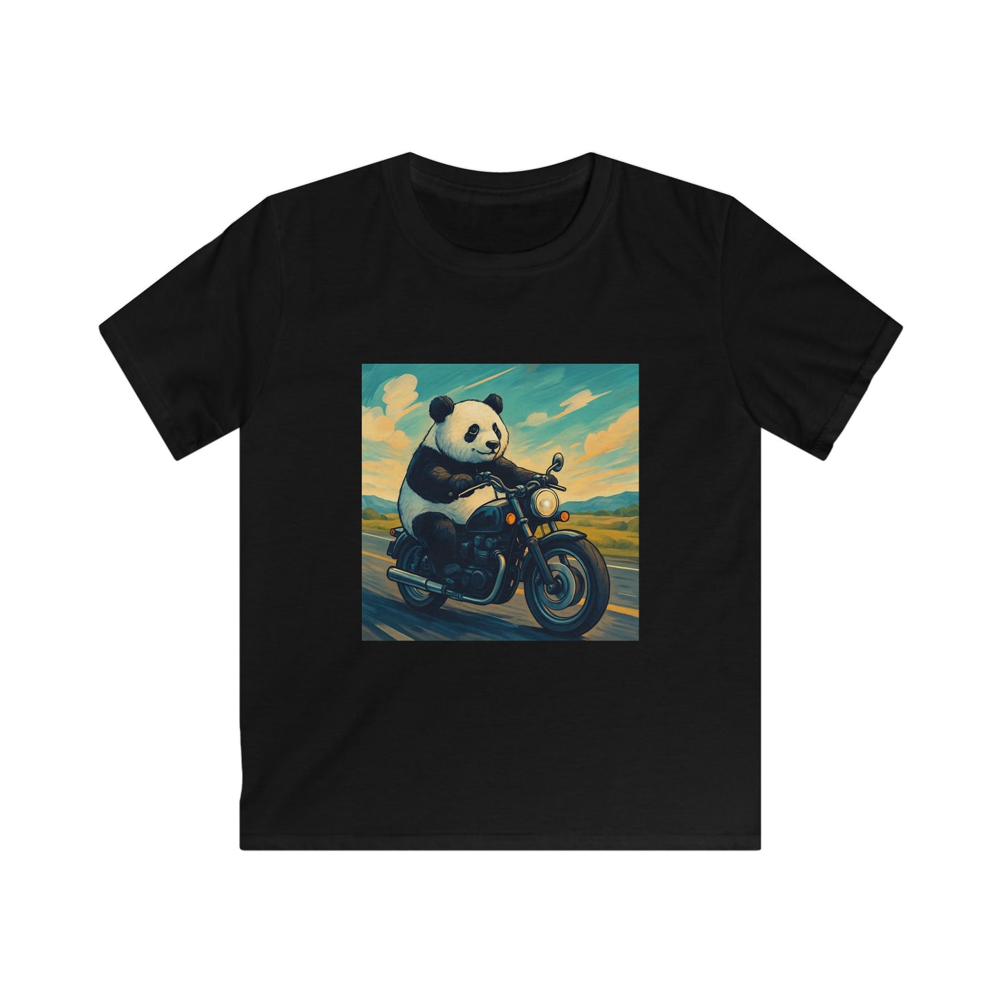 Kids Motorcycle Panda Tee, Cute Kids T-Shirt, Fun Animal Graphic Tee, Birthday Gift, Casual Wear, Summer Style