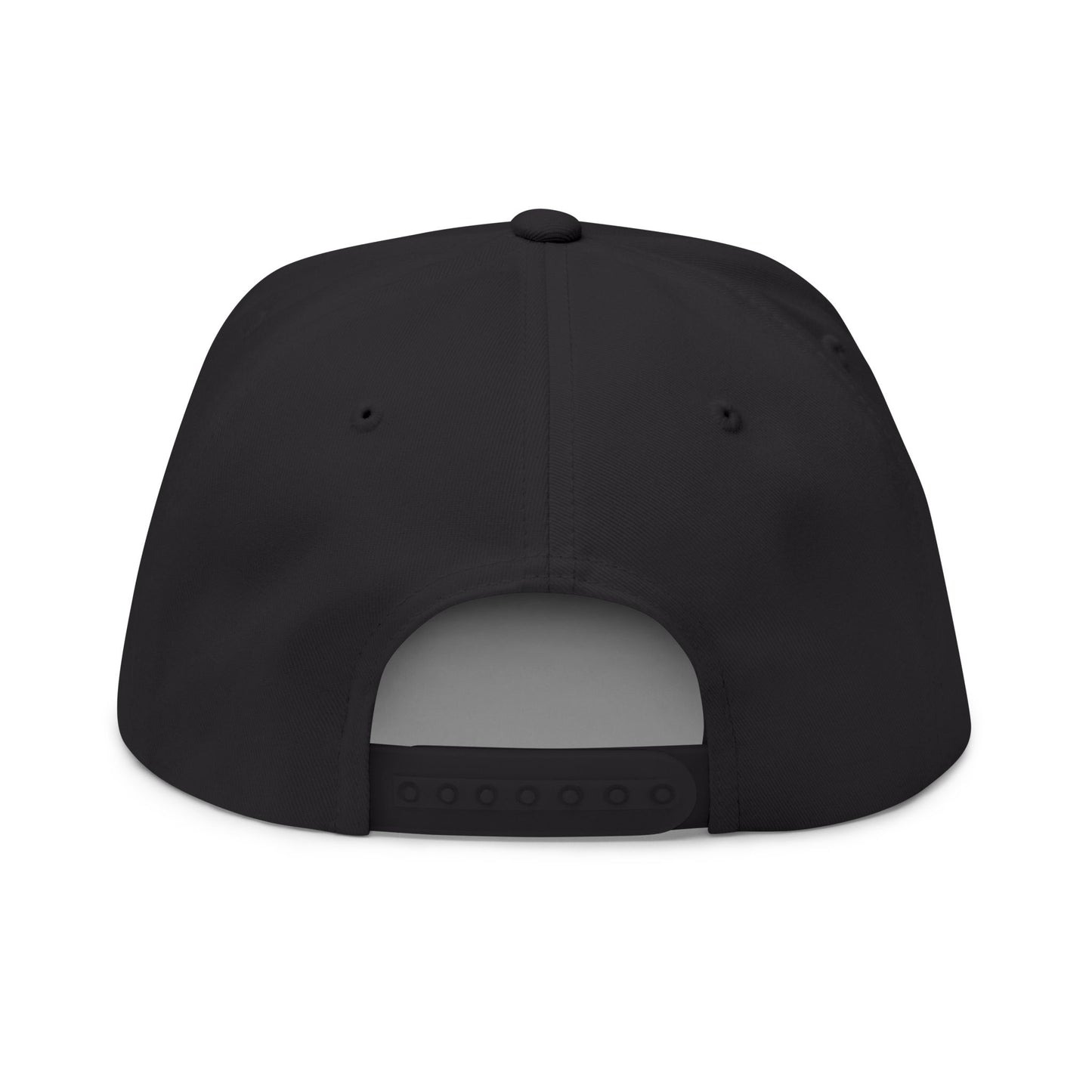 Stylish Embroidered Flat Bill Cap for Trendsetters, Adjustable Snapback