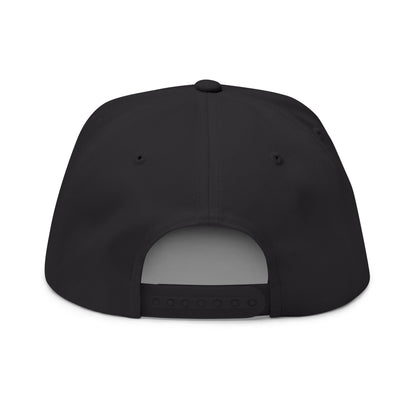 Stylish Embroidered Flat Bill Cap for Trendsetters, Adjustable Snapback