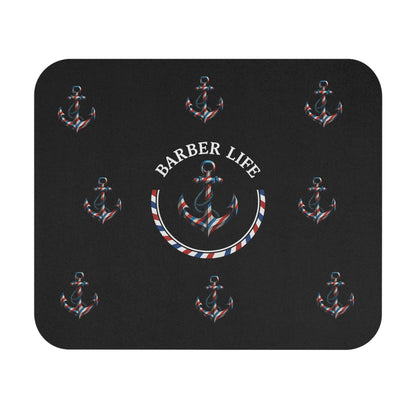 Barber Life Rectangle Mouse Pad - Nautical Anchor Design