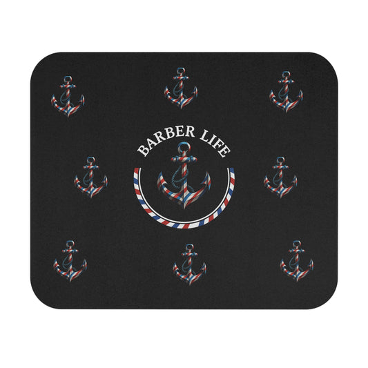 Barber Life Rectangle Mouse Pad - Nautical Anchor Design