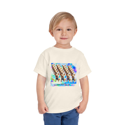 Rainbow Giraffe Toddler Tee for Playful Kids, Cute Gift, Toddler Apparel, Birthday Outfit, Colorful Kids Clothing