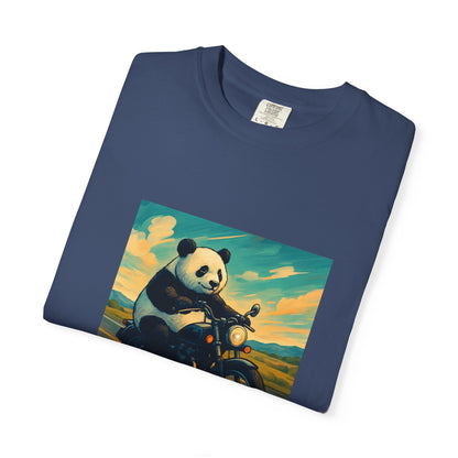 Panda Motorcycle T-Shirt, Funny Gift, Animal Lover Apparel, Casual Wear, Unique Graphic Tee