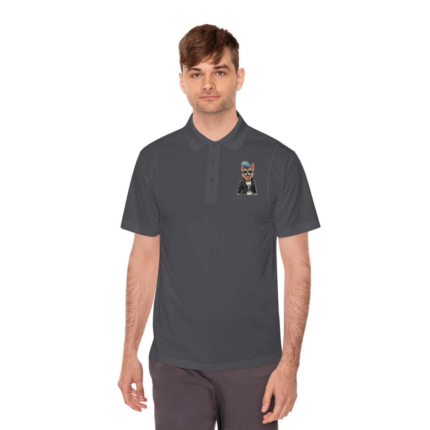 Sport Polo Shirt with Cool Dog Design
