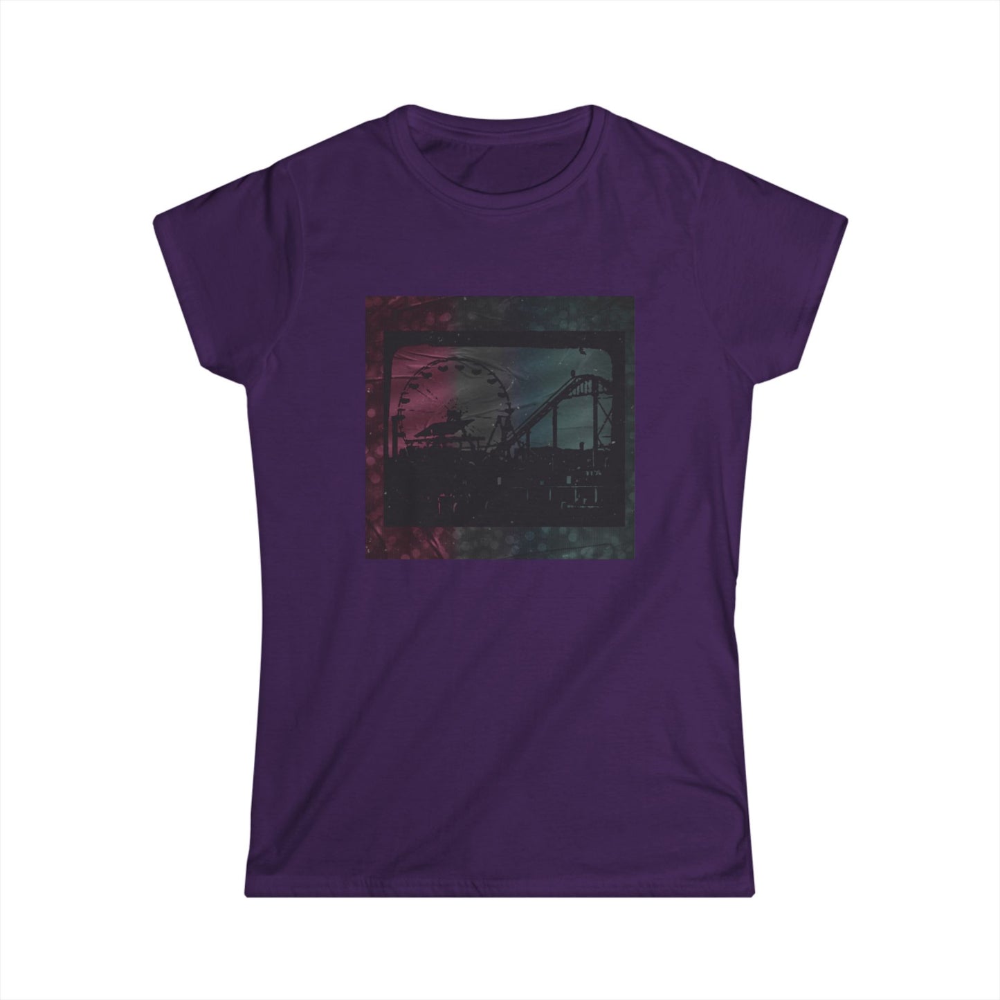 Women's Graphic Tee with Rollercoaster Design
