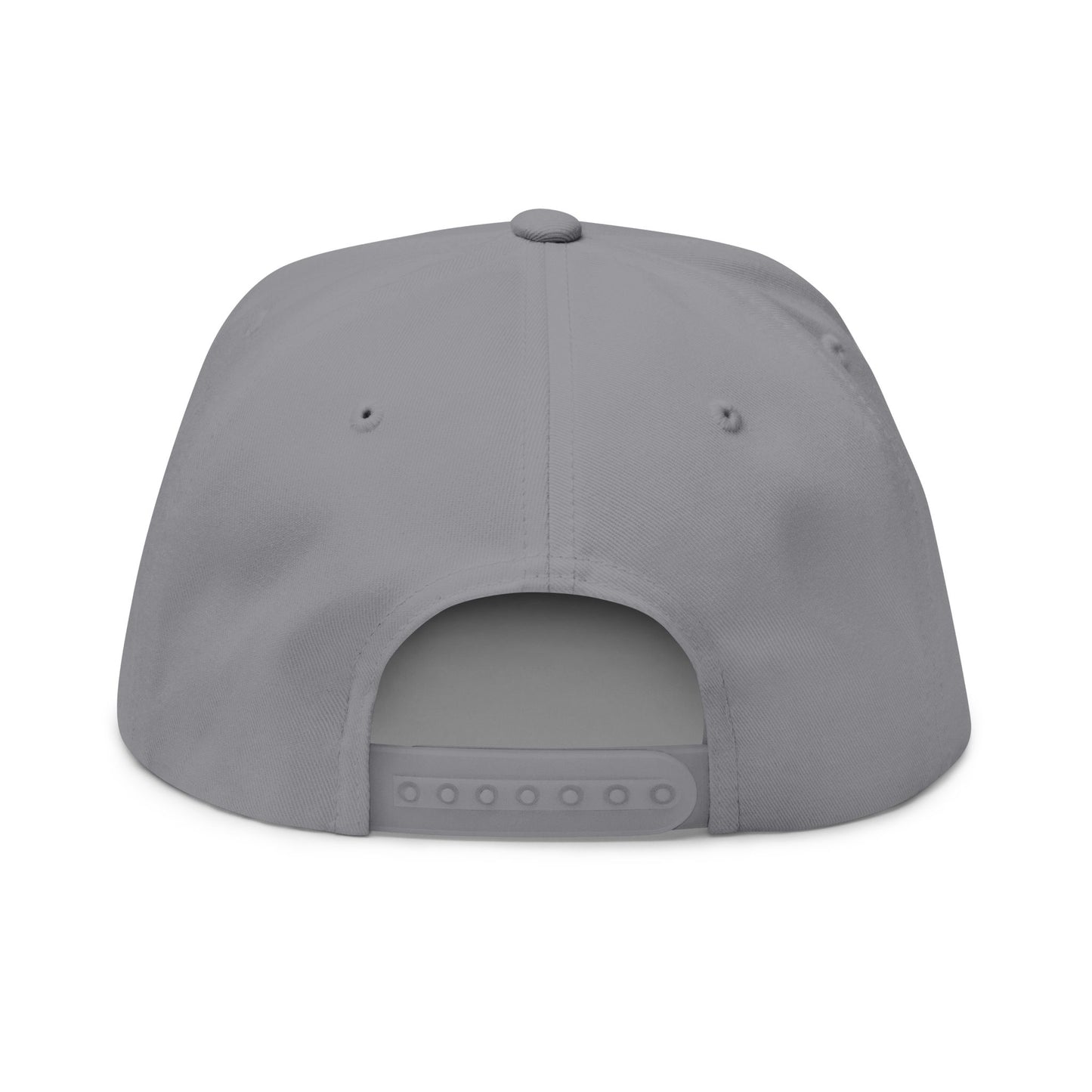 Stylish Embroidered Flat Bill Cap for Trendsetters, Adjustable Snapback