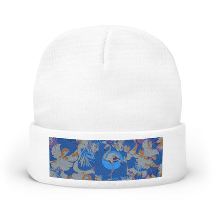 Embroidered Knit Beanie with Floral Design, Cozy Winter Accessory, Fashionable Gift for Her, Unique Style for Any Occasion, Winter Hat