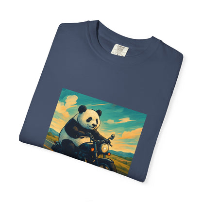 Panda Motorcycle T-Shirt, Funny Gift, Animal Lover Apparel, Casual Wear, Unique Graphic Tee