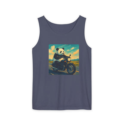 Panda Motorcycle  Tank Top, Summer Style, Gift for Animal Lovers, Trendy Casual Wear, Beach Days, Eco-Friendly Fashion