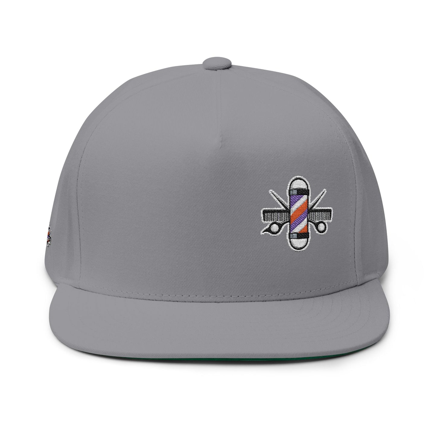 Stylish Embroidered Flat Bill Cap for Trendsetters, Adjustable Snapback