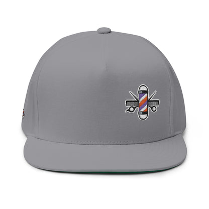 Stylish Embroidered Flat Bill Cap for Trendsetters, Adjustable Snapback
