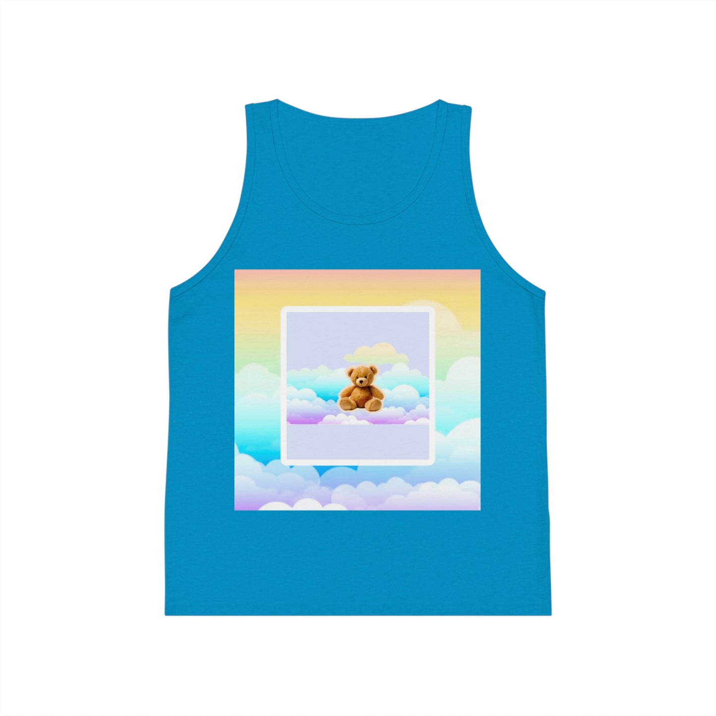 Whimsical Kid's Jersey Tank Top with Bear Design, Summer Wear, Playtime Apparel, Gift for Kids, Cute Kids Clothing