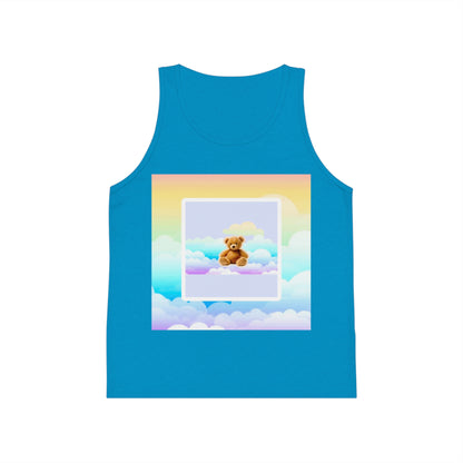 Whimsical Kid's Jersey Tank Top with Bear Design, Summer Wear, Playtime Apparel, Gift for Kids, Cute Kids Clothing