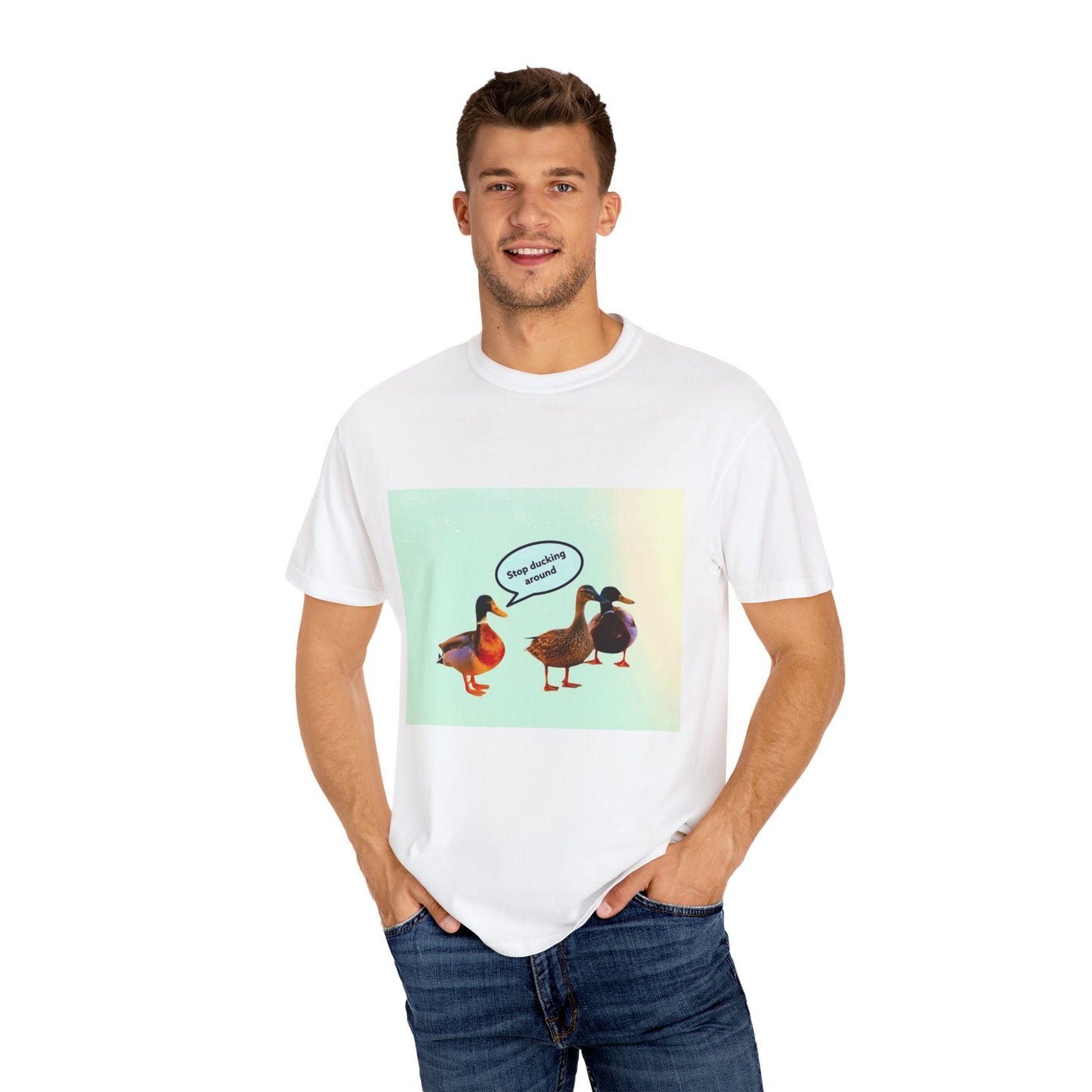 Quirky Duck Conversation T-shirt, Fun Graphic Tee