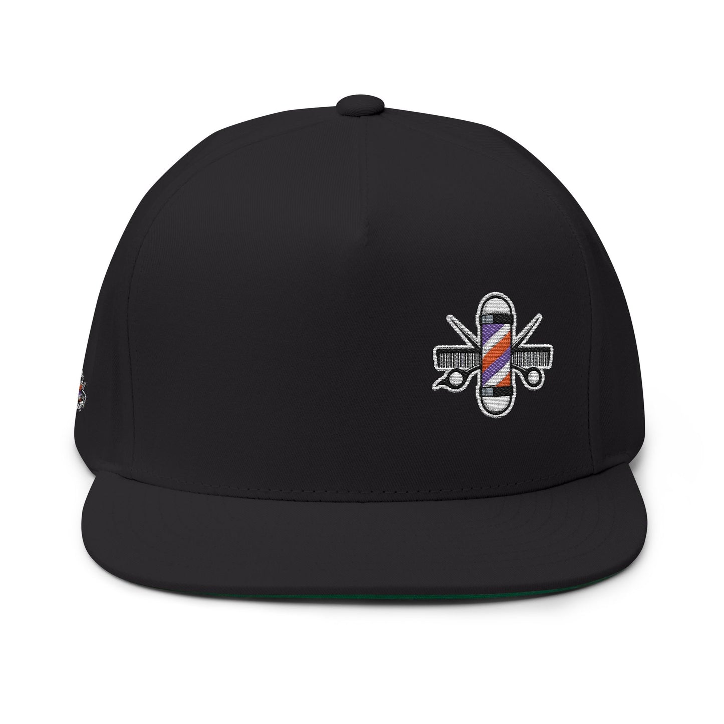 Stylish Embroidered Flat Bill Cap for Trendsetters, Adjustable Snapback