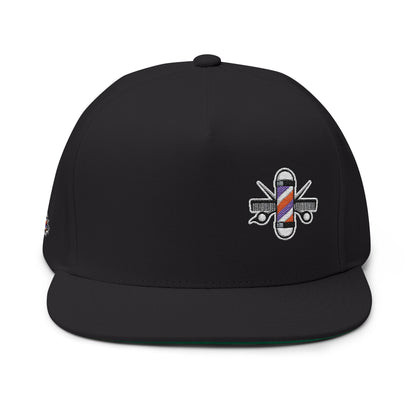 Stylish Embroidered Flat Bill Cap for Trendsetters, Adjustable Snapback
