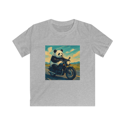 Kids Motorcycle Panda Tee, Cute Kids T-Shirt, Fun Animal Graphic Tee, Birthday Gift, Casual Wear, Summer Style