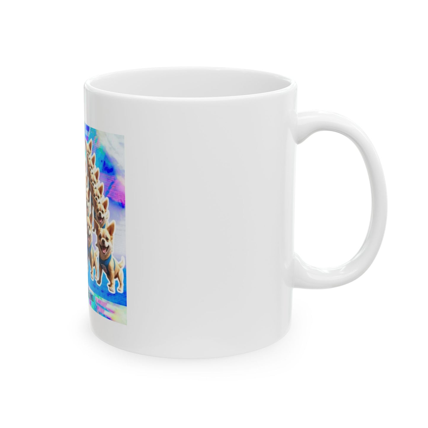 Double Vision Edition Dog Lover Ceramic Mug for Coffee Lovers, Gift for Pet Owners, Unique Dog Mug, Colorful Chihuahua Mug
