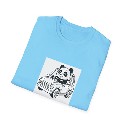 Cute Panda Driving T-Shirt, Funny Animal Tee, Gift for Animal Lovers, Birthday Present, Casual Wear