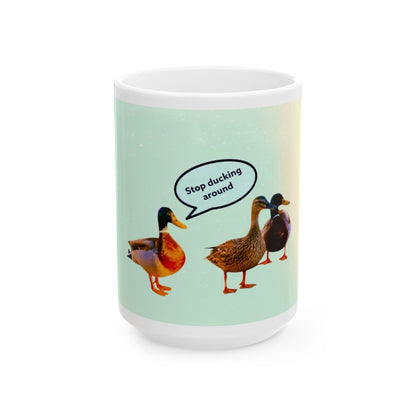 Playful Duck Ceramic Mug - Perfect Gift for Animal Lovers, Funny Coffee Mug, Unique Kitchenware, Humorous Decor, Duck-Themed Gift