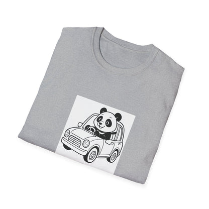 Cute Panda Driving T-Shirt, Funny Animal Tee, Gift for Animal Lovers, Birthday Present, Casual Wear
