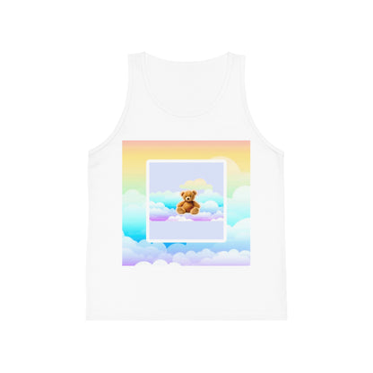 Whimsical Kid's Jersey Tank Top with Bear Design, Summer Wear, Playtime Apparel, Gift for Kids, Cute Kids Clothing