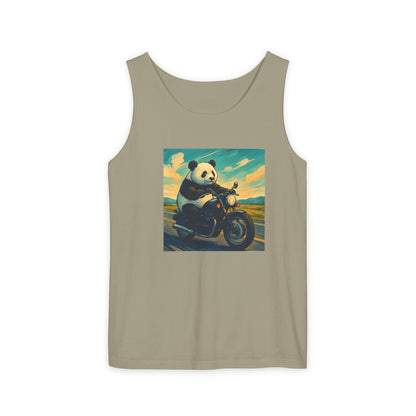 Panda Motorcycle  Tank Top, Summer Style, Gift for Animal Lovers, Trendy Casual Wear, Beach Days, Eco-Friendly Fashion