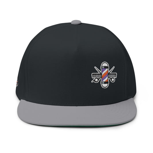 Stylish Embroidered Flat Bill Cap for Trendsetters, Adjustable Snapback