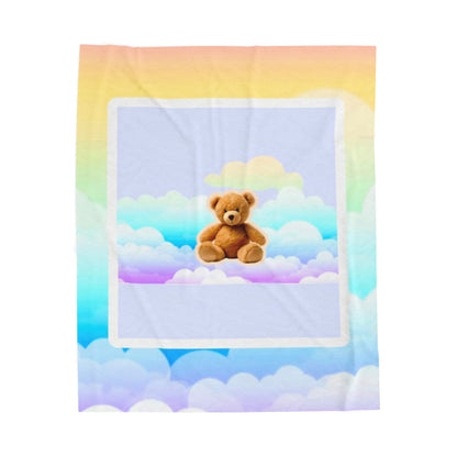 Cozy Velveteen Plush Blanket for Kids, Soft Snuggly Blanket, Baby Shower Gift, Playful Decor, Ideal for Cuddling & Naps