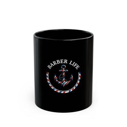 Barber Life Black Mug - 11oz & 15oz Coffee Cup for Barbers and Coffee Lovers