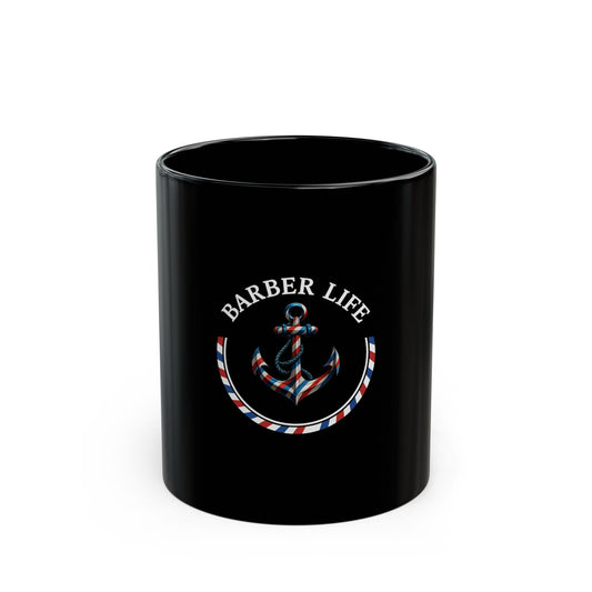 Barber Life Black Mug - 11oz & 15oz Coffee Cup for Barbers and Coffee Lovers